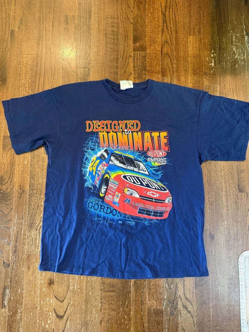 Vintage 1999 Jeff Gordon Nascar Designed to Dominate Graphic T-Shirt Blue
